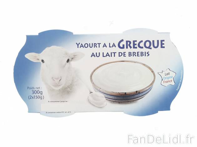 2 yaourts à la grecque au lait de brebis chez , le prix 1.69 € 

Caractéristiques

- ...