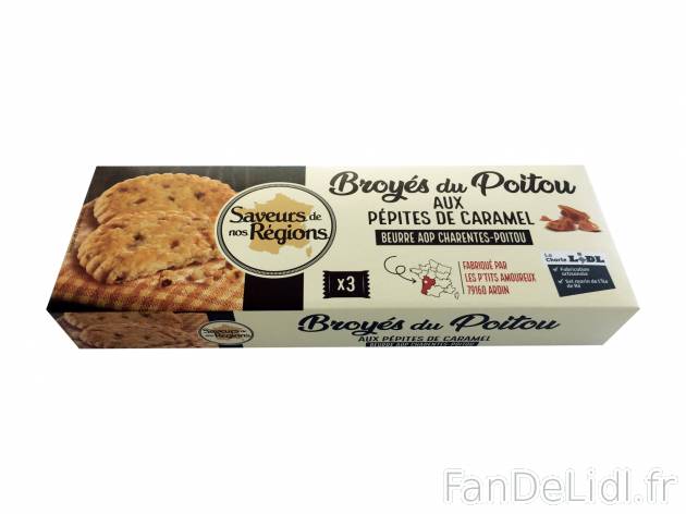Broyés du Poitou aux pépites de caramel  chez , le prix 2.19 €