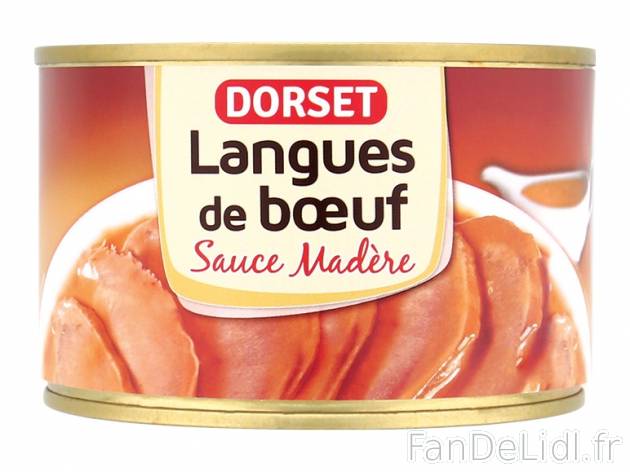 Langues de bœuf et sa sauce Madère , prezzo 2.89 € per 410 g, 1 kg = 7,05 € EUR.