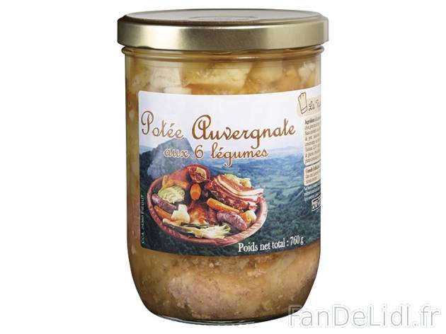 Potée auvergnate aux 6 légumes , prezzo 4.49 € per 760 g, 1 kg = 5,91 € EUR.