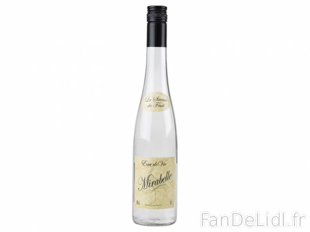 Eau-de-vie de mirabelle , prezzo 9.99 € per 50 cl, 1 L = 19,98 € EUR. 
- 40 ...