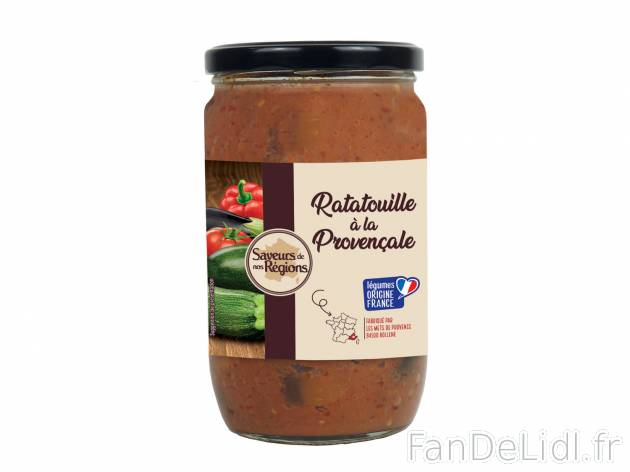 Ratatouille à la provençale , le prix 2.39 € 

Caractéristiques

- legumes_origine_France ...