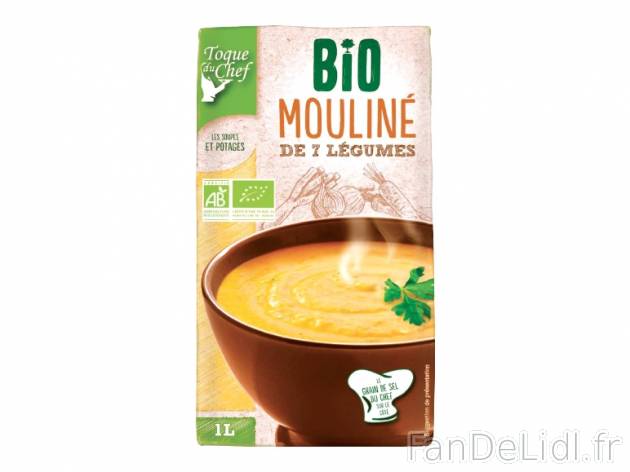 Mouliné de 7 légumes bio , prezzo 1.75 € per La brique de 1 L 
- Inédit ...