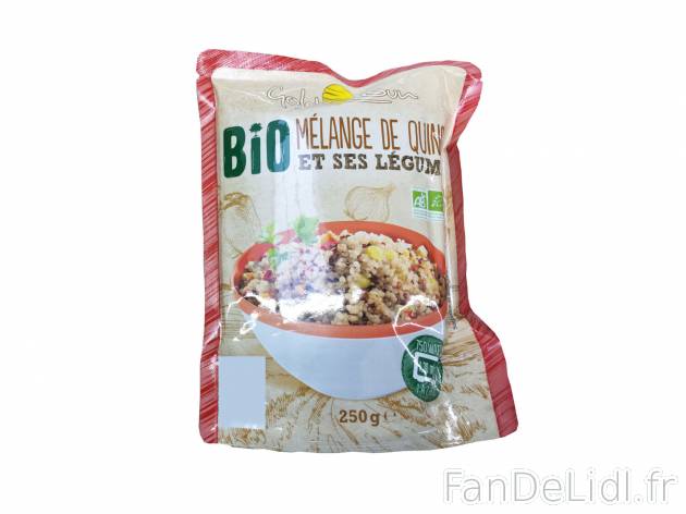 Quinoa et petits légumes Bio , le prix 1.55 € 

Caractéristiques

- AB agriculture ...