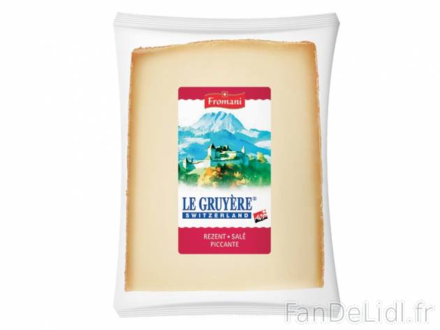 Gruyère suisse , prezzo 3.49 € per 290 g, 1 kg = 12,03 € EUR. 
- 32 % de ...