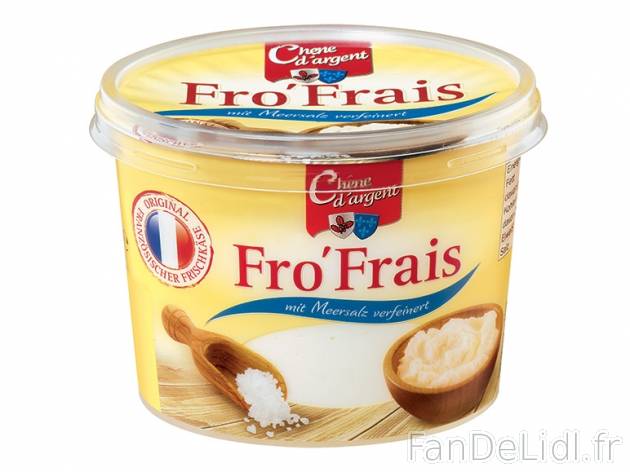 Fromage frais français , prezzo 0.99 € per 150 g au choix, 1 kg = 6,60 € EUR. ...