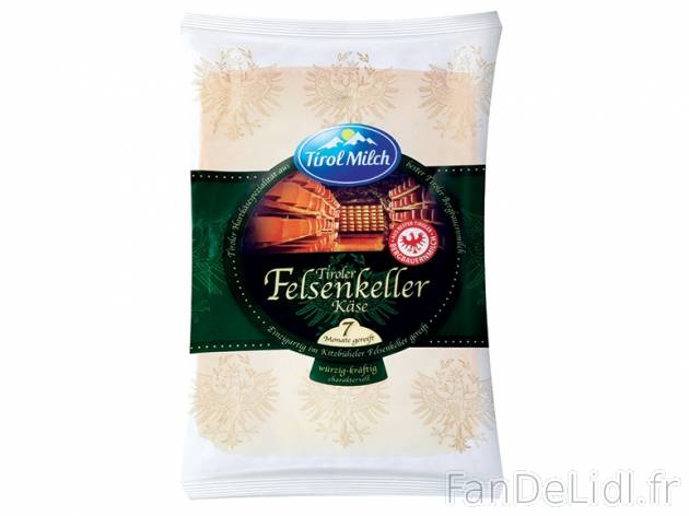 Fromage autrichien du Tyrol , prezzo 2.29 € per 200 g au choix, 1 kg = 11,45 € ...