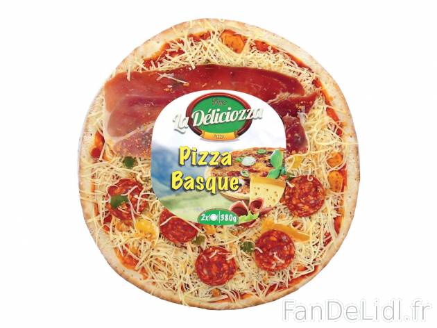 Pizza basque1 , prezzo 2.49 € per 380 g 
-  Inédit chez Lidl