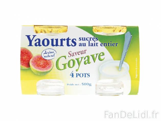 4 yaourts à la goyave , prezzo 0.99 € per 500 g, 1 kg = 1,98 € EUR. 
- Pots ...