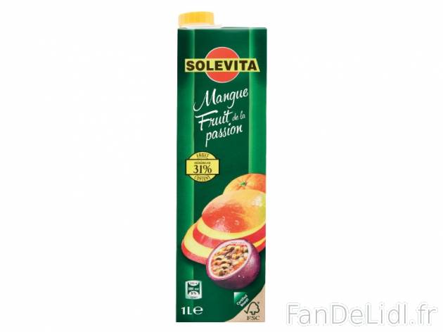 Nectar mangue - orange - fruit de la passion , prezzo 1.19 € per La bouteille de 1 L