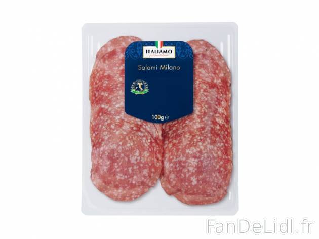 Salami italien en tranches , prezzo 1.49 € per 100 g au choix, 1 kg = 14,90 € ...