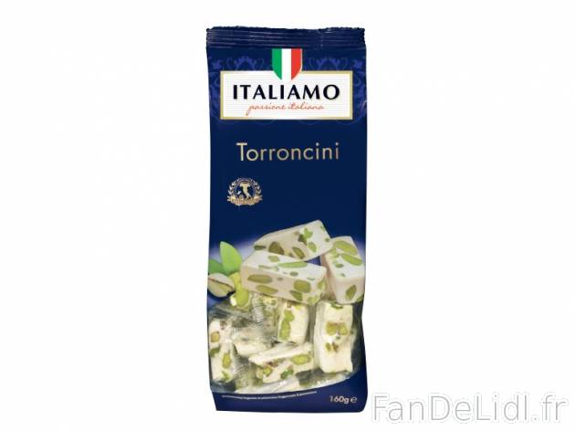 Torroncini , prezzo 2.69 € per 160 g au choix, 1 kg = 16,81 € EUR. 
- Au choix ...