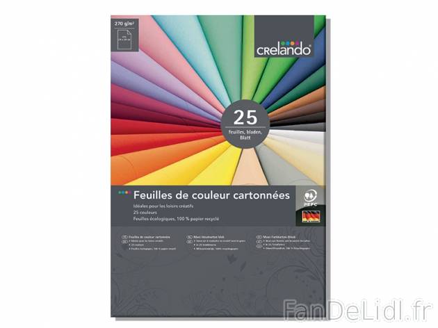 25 feuilles de couleur cartonnées , prezzo 1.99 € per Le lot 
- 25 feuilles ...