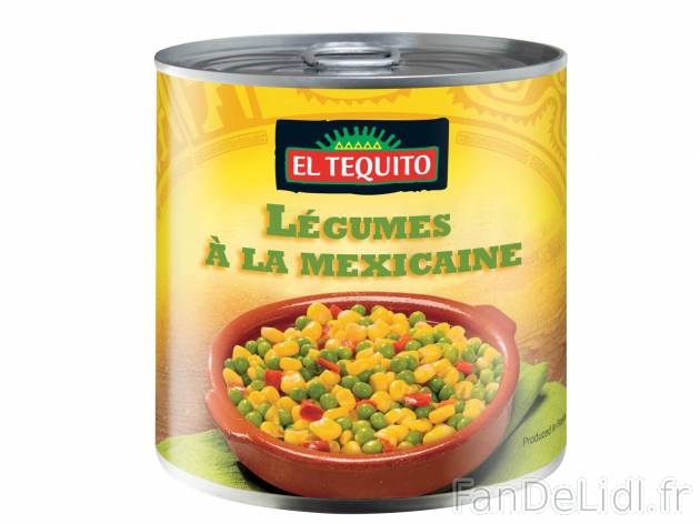 Légumes à la mexicaine1 , prezzo 0.79 € per 280 g (PNE) 
- Composé de maïs, ...