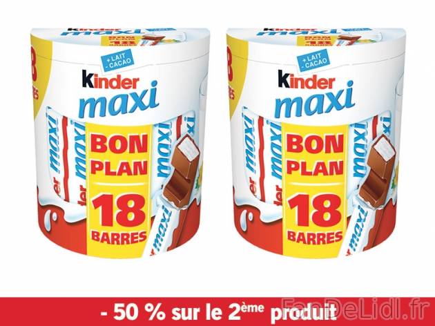 Kinder Maxi , prezzo 5.98 € per Soit le lot de 2 x 378 g, 1 kg = 7,91 € EUR. ...
