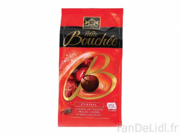 Bouchées au chocolat praliné , prezzo 1.89 € per 140 g au choix, 1 kg = 13,50 ...