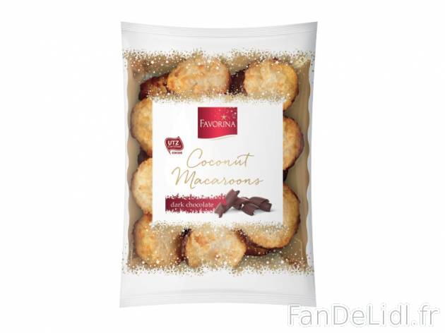 Macarons de noix de coco nappés de chocolat noir , prezzo 1.49 € per 175 g, 1 ...