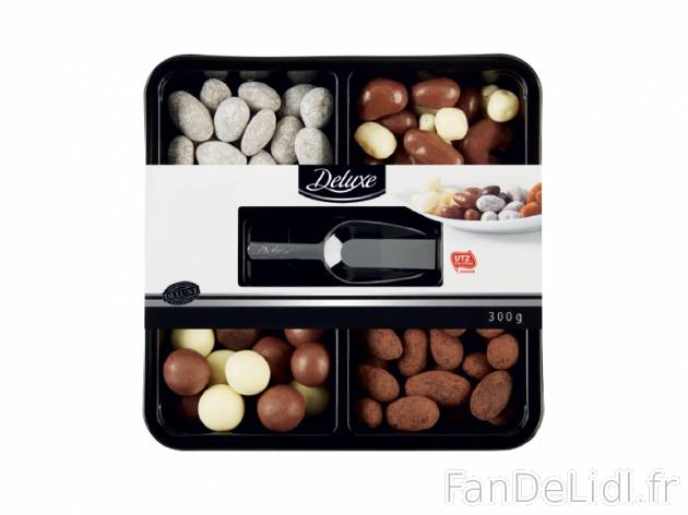 Plateau de fruits et de noix enrobés de chocolat , prezzo 3.99 € per 300 g, 1 ...