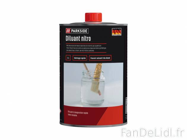 Diluant nitro Parkside, le prix 2.99 € 
- Pour diluer tous les vernis et peintures ...