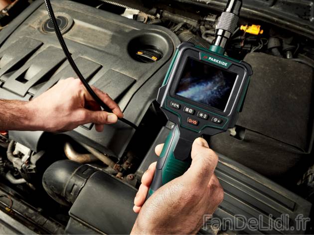 Camera d’inspection avec écran Parkside, le prix 49.99 € 
- Pour inspecter ...