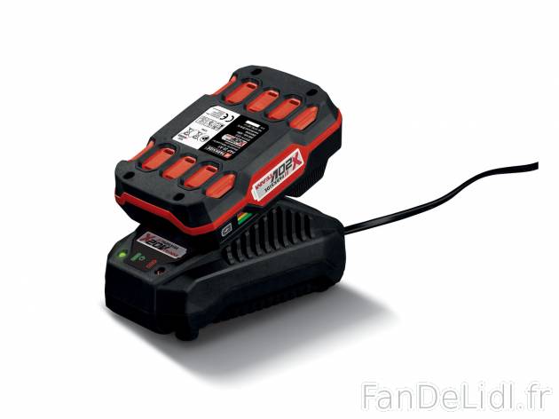 Batterie et chargeur Parkside, X20VTeam, le prix 27.99 € 
- Chargeur : 65 W / ...