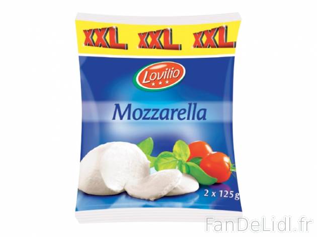 Mozzarella , prezzo 0.89 € per 250 g, 1 kg = 3,56 € EUR. 
- Prix normal pour ...