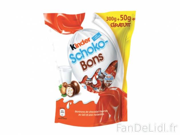 Kinder Schoko-Bons , prezzo 3.59 € per 350 g, 1 kg = 10,26 € EUR. 
- 300 g ...