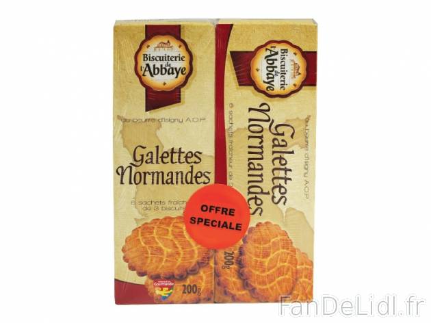 Galettes normandes au beurre d’Isigny AOP , prezzo 2.29 € per 2 x 200 g, 1 kg ...