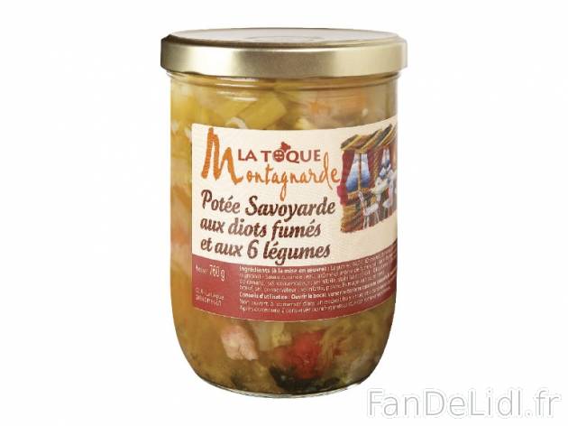 Potée savoyarde aux diots fumés et 6 légumes , prezzo 4.49 € per 760 g, 1 kg ...