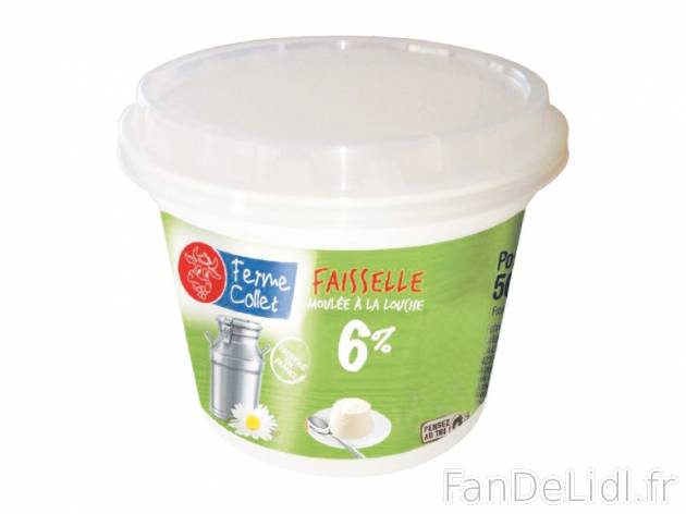 Faisselle , prezzo 1.29 € per 500 g, 1 kg = 2,58 € EUR. 
- 6 % de Mat. Gr. ...