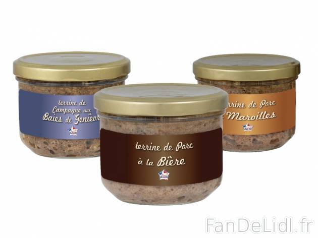 Assortiment de 3 terrines aux saveurs du Nord , prezzo 1.99 € per 540 g, 1 kg ...