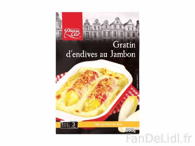 Gratin d&apos;endives au jambon , prezzo 2.69 € per 300 g, 1 kg = 8,97 € EUR.