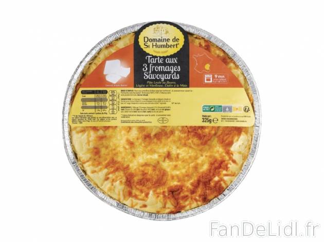 Tarte aux 3 fromages savoyards , prezzo 3.99 € per 325 g, 1 kg = 12,28 € EUR. ...