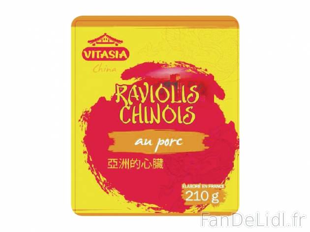 Raviolis chinois au porc , prezzo 2.99 € per 210 g, 1 kg = 14,24 € EUR. 
- ...