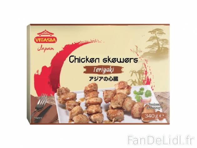 Brochettes de poulet , prezzo 3.69 € per 340 g au choix, 1 kg = 10,85 € EUR. ...