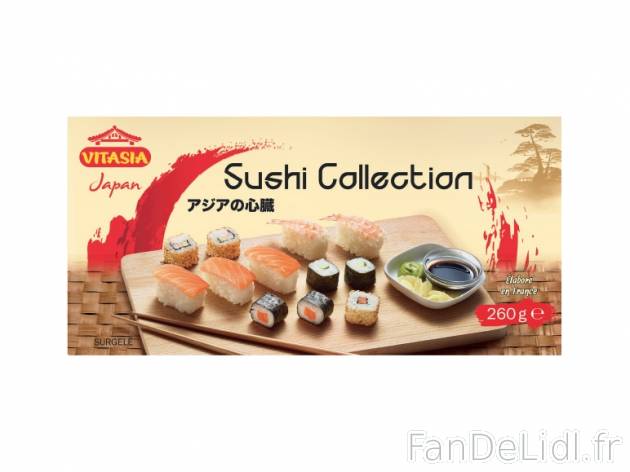 Sushi collection , prezzo 3.79 € per 260 g, 1 kg = 14,58 € EUR. 
- Composée ...