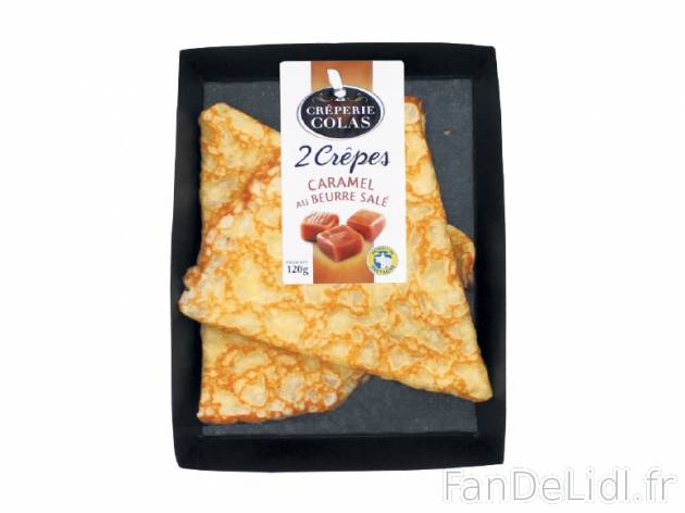 2 crêpes , prezzo 1.29 € per 120 g au choix, 1 kg = 10,75 € EUR. 
- Au choix ...