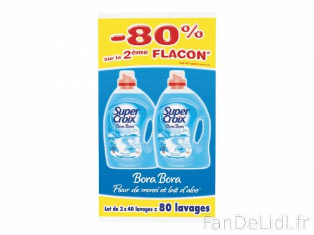 Super Croix lessive liquide Bora Bora , prezzo 8.37 € per 2 x 3,01 L, 1 L = 1,39 ...