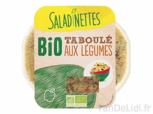 Taboulé aux légumes bio , prezzo 1.15 € per 200 g, 1 kg = 5,75 € EUR.