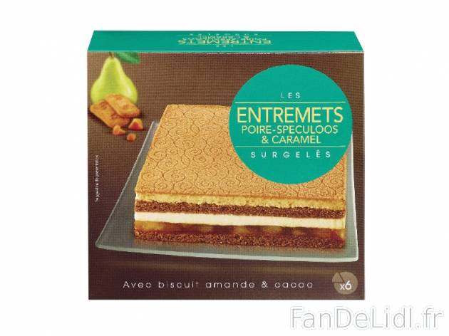 Entremets poire-spéculoos et caramel , prezzo 4.99 € per 375 g, 1 kg = 13,31 € EUR.