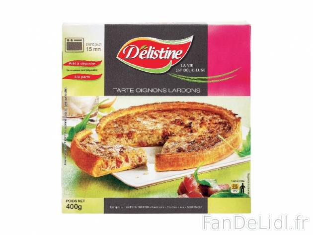 Tarte aux oignons et aux lardons , prezzo 2.49 € per 400 g, 1 kg = 6,23 € EUR.