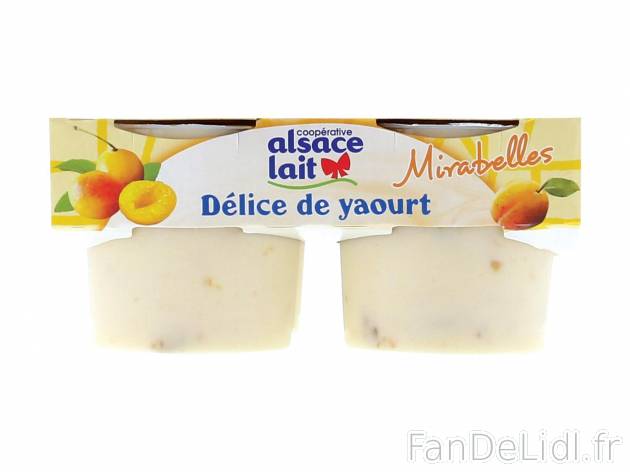 Délice de yaourt à la mirabelle , prezzo 1.99 € per 4 x 125 g