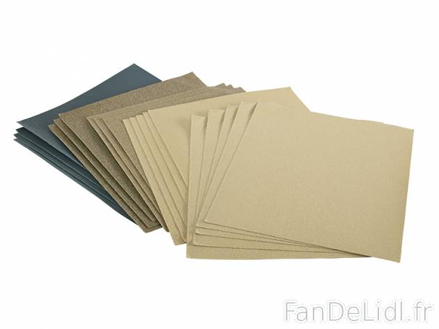 Set de feuilles abrasives , prezzo 1.99 € per Le set 
- Dimensions par feuille ...