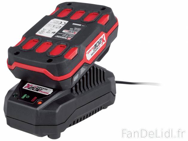 Batterie et chargeur Parkside, X20VTeam, le prix 27.99 € 
- BATTERIE, 20 V / ...