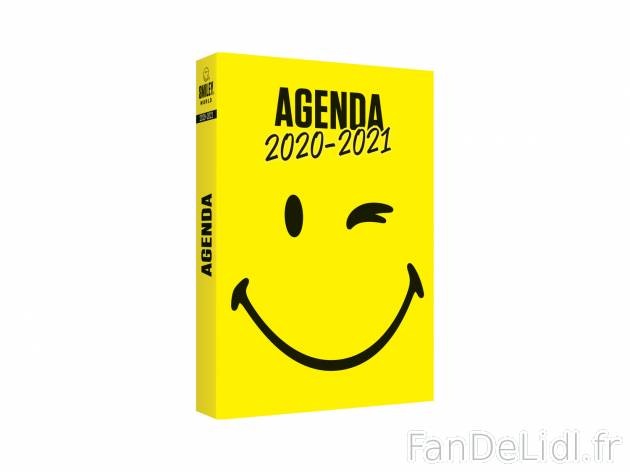 Agenda Smiley , le prix 1.99 €  
-  Autres modèles disponibles dans nos supermarchés