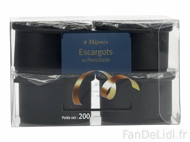 4 mijotés d’escargots et persillade en mini cocottes1 , prezzo 3.99 € per 200 g