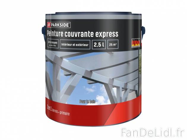 Peinture couvrante express chez Lidl , prezzo 13.99 EUR 
Peinture couvrante express ...
