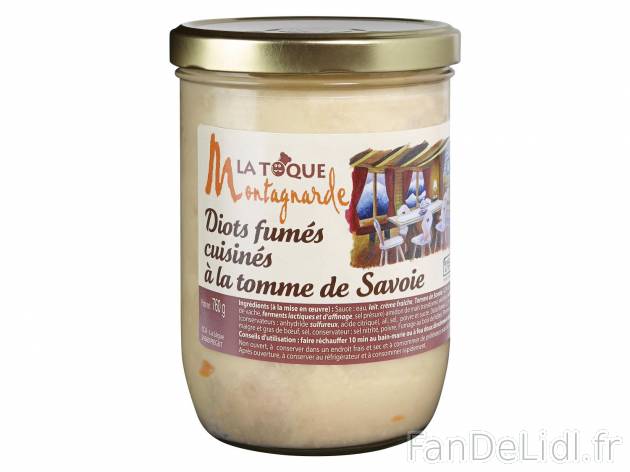 Diots fumés cuisinés à la tomme de Savoie , prezzo 4.69 € per 760 g