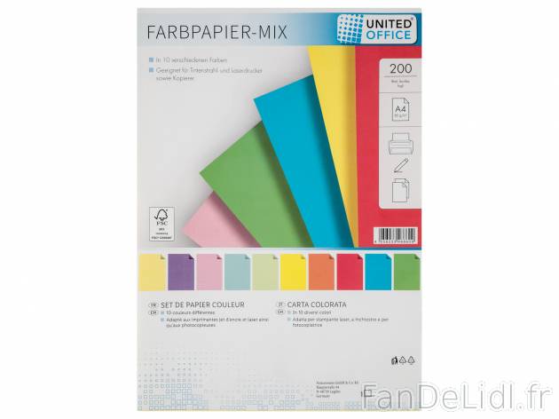 Set de papier de couleur , le prix 2.79 € 
- 200 feuilles
- 10 couleurs différentes
- ...