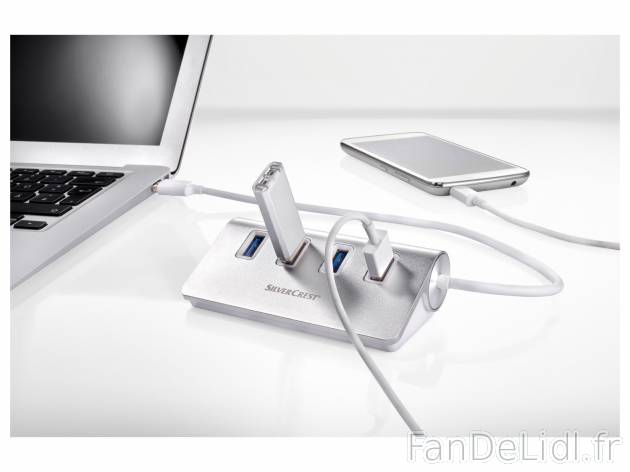 Hub USB 4 ports , le prix 8.99 € 
- POUR UN ACCÈS FACILE AUX PORTS USB SUR ORDINATEUR ...